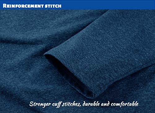 Tacvasen 1/4 Zip Pullover Running Active Shirts Mens Fleece Lined Athletic Shirts Blue, L #TOP4