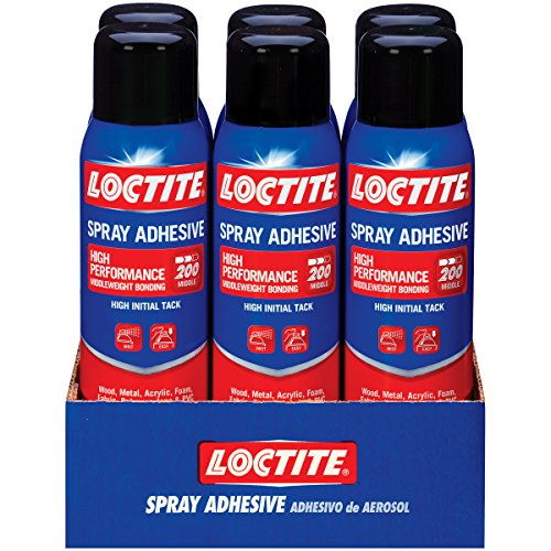 Loctite Spray Adhesive High Performance 200, 13.5 Ounce Spray Can, Clear, 6 Pack (2235317-6)