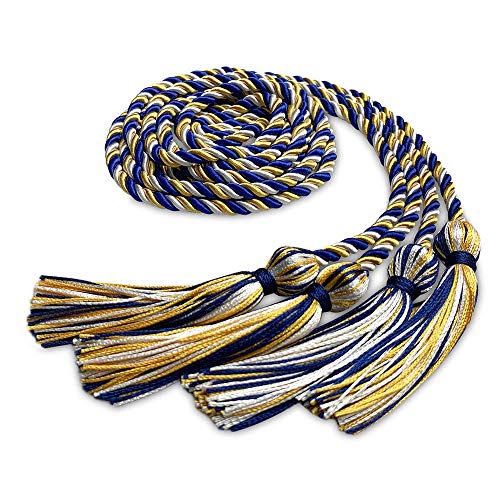 Image of Endea Graduation Double Honor Cord Three-Color (Royal Blue /Gold /White)