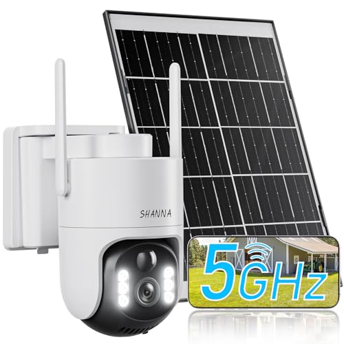 [5GHz & 2,4GHz]Camara Vigilancia WiFi Exterior Solar,Batería de 8000mAh y panel solar de 7W,2K 4MP...