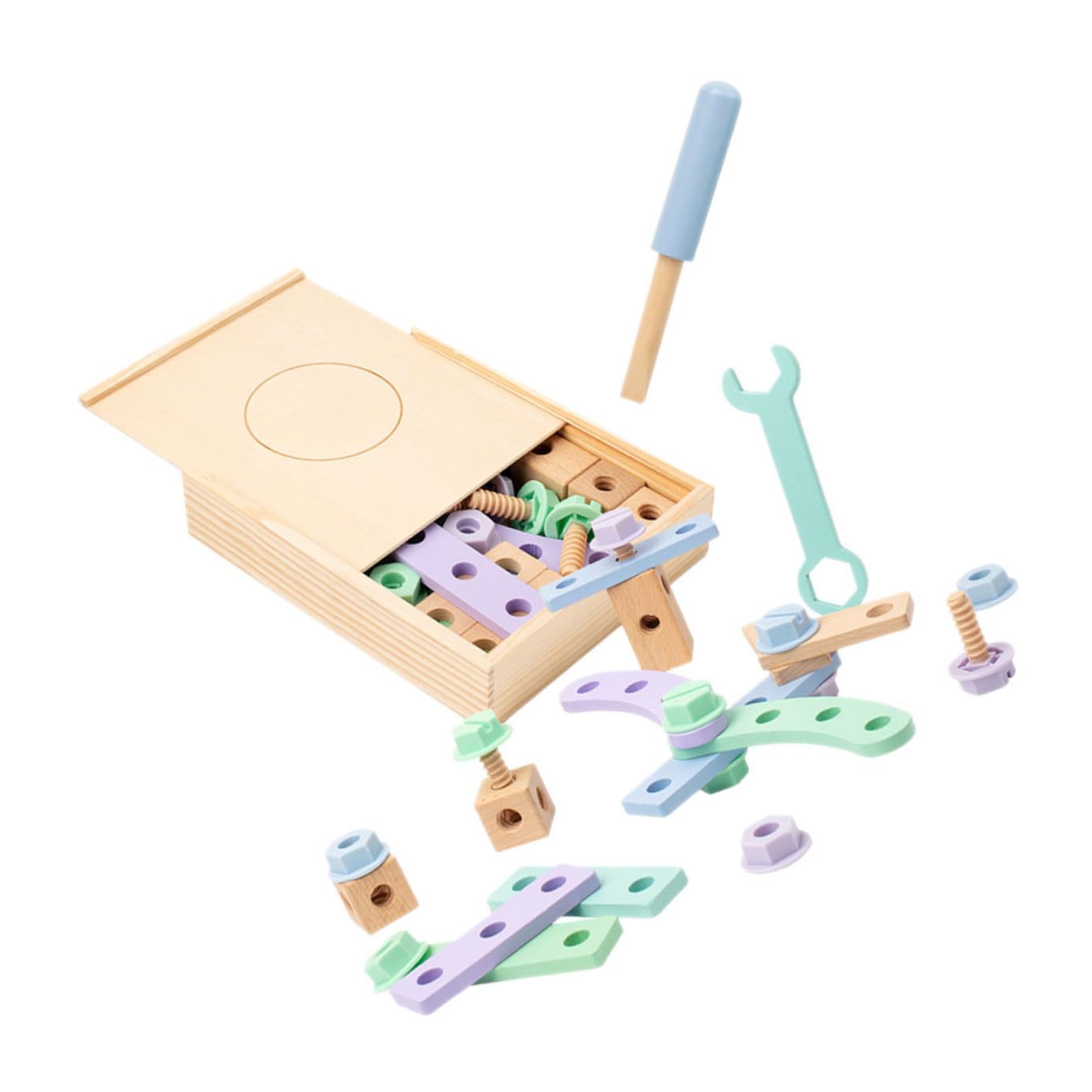 GALPADA Set di Strumenti in Legno per Giocattolo Educativo Fai da Te Kit di Costruzione Portatile per lo Sviluppo Creativo e Giochi Interattivi per la Prima Infanzia