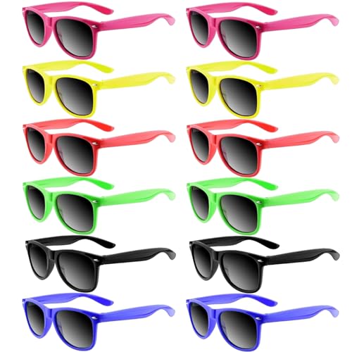 Lentes de Sol Fiesta,12 Pieces Gafas de Sol para Niños y Adulto, Regalos de Fiesta, Suministros de Fiesta de Graduación de Cumpleaños, Regalos de Playa,...