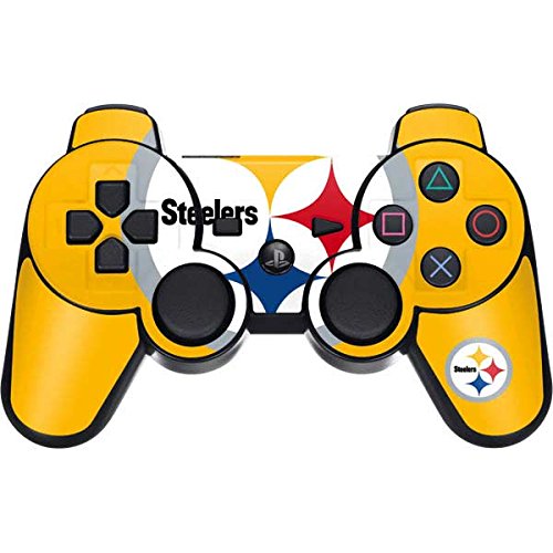 Skinit Decal Gaming Skin Compatible with PS3 Dual Shock Wireless Controller - Officially Licensed NFL Pittsburgh Steelers Large Logo Design