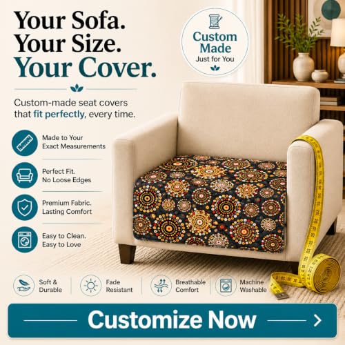 Image of Nendle Quilted Customisable Digital Printed Sofa Mat Cover with Fixed Seat Depth of 36 Inches | Premium Velvet Fabric Furniture Protector for Custom Fit