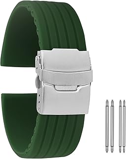 BOLEXA Correa de silicona Pulsera de silicona blanca 18 mm 20 mm 22 mm 24 mm Pulsera impermeable duradera de 24 mm. (Color : 5, Size : 24mm)