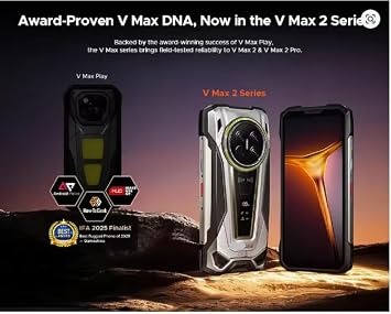 V MAX 2 Rugged Smartphone 5G Dimensity 8300 Digital Display (16+32) GB+512GB 22000mAh 6.78