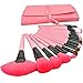 Premium Synthetic Kabuki Makeup Brush Set Cosmetics Foundation Blending Blush Eyeliner Face Powder Brush Makeup Brush Kit (10pcs, Golden Black)