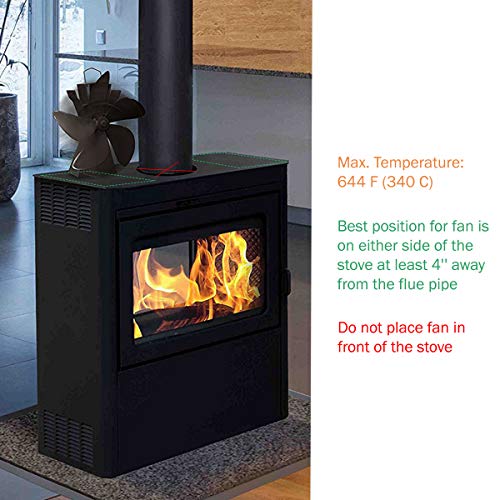 Home-Complete Stove Fan- Heat Powered Fan for Wood Burning Stoves or Fireplaces-Quiet and Low Maintenance, Disperses Warm Air Through House