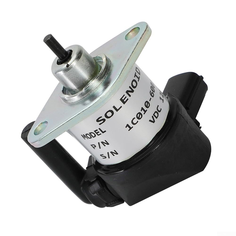 Solenoide de apagado de combustible de repuesto de 12 V para Kubota 1C01060015 1C01060016 1C01060017 compatible con modelos de motor M105S M9000 M6800 M8540 M9540