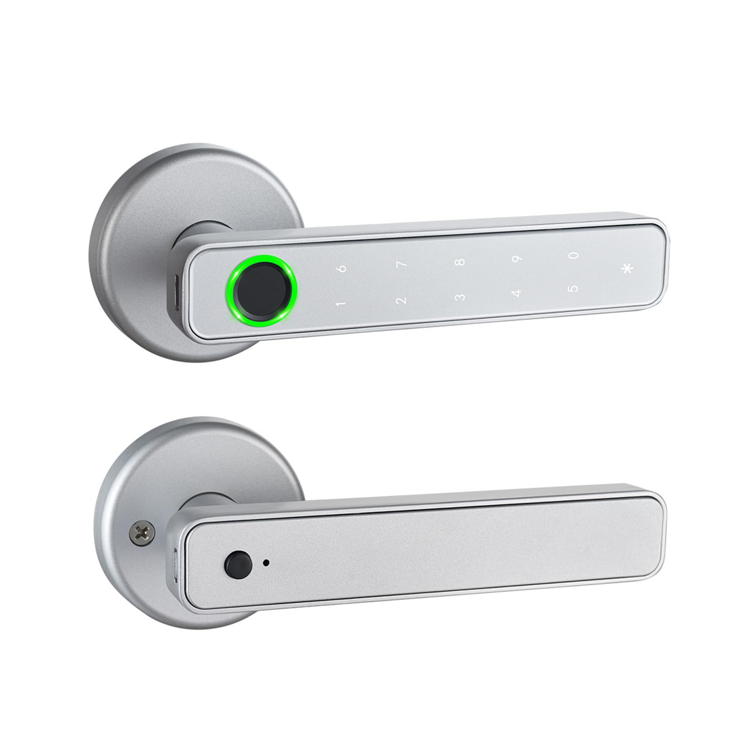 Maniglia Della Porta Con Impronta Digitale,Serratura Elettronica Con Tastiera a Sfioramento,Serratura Intelligente Con Tastiera Touch e Funzioni Smart,Per Porta d'Ingresso, Casa, Ufficio, Appartamento