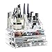 Produktbild Relaxdays Make Up Organizer klein, 2-teilige Schminkaufbewahrung mit Schubladen, stapelbares Kosmetikregal, transparent