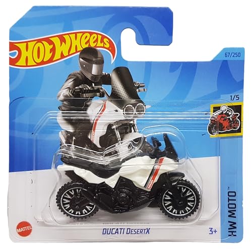 Hot Wheels Ducati DesertX HW Moto 1/5 HKG32 Short Card Moto Blanco Mattel 2023