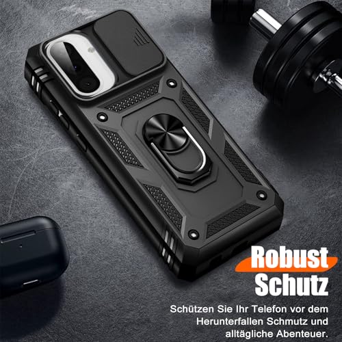 Giyer Panzerhülle für Samsung Galaxy A56 5G Hülle mit Schutzfolie, Handyhülle A56 5G Case mit Kameraschutz 360° Metall Ring Ständer… – Ansicht 6