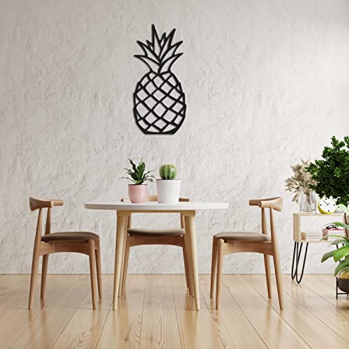 Black Metal Wall Art, Modern Home Decor, Modern Black Wall Art, Living Room Wall Art, Home Art İron Wall Art, Wall Hanging (Pineapple Metal Wall Art Decor, Xlarge) #TOP15