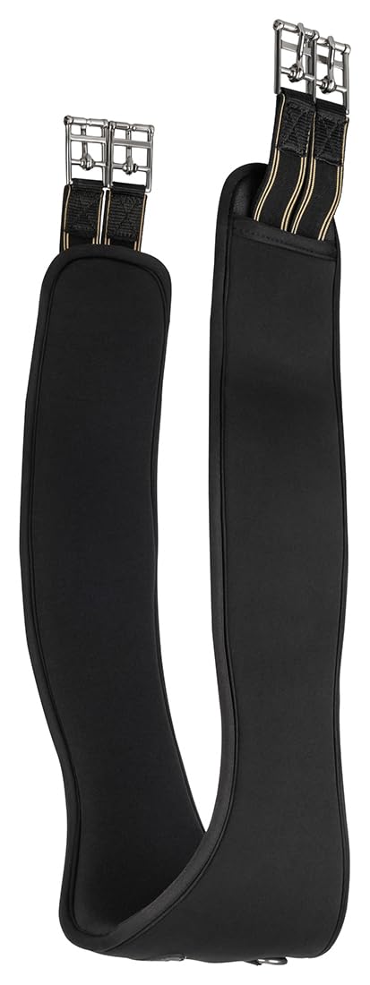 Equinate Langgurt Fremont mit 20mm Memory Foam 140cm - anatomischer Bauchgurt, Sattelgurt Schwarz