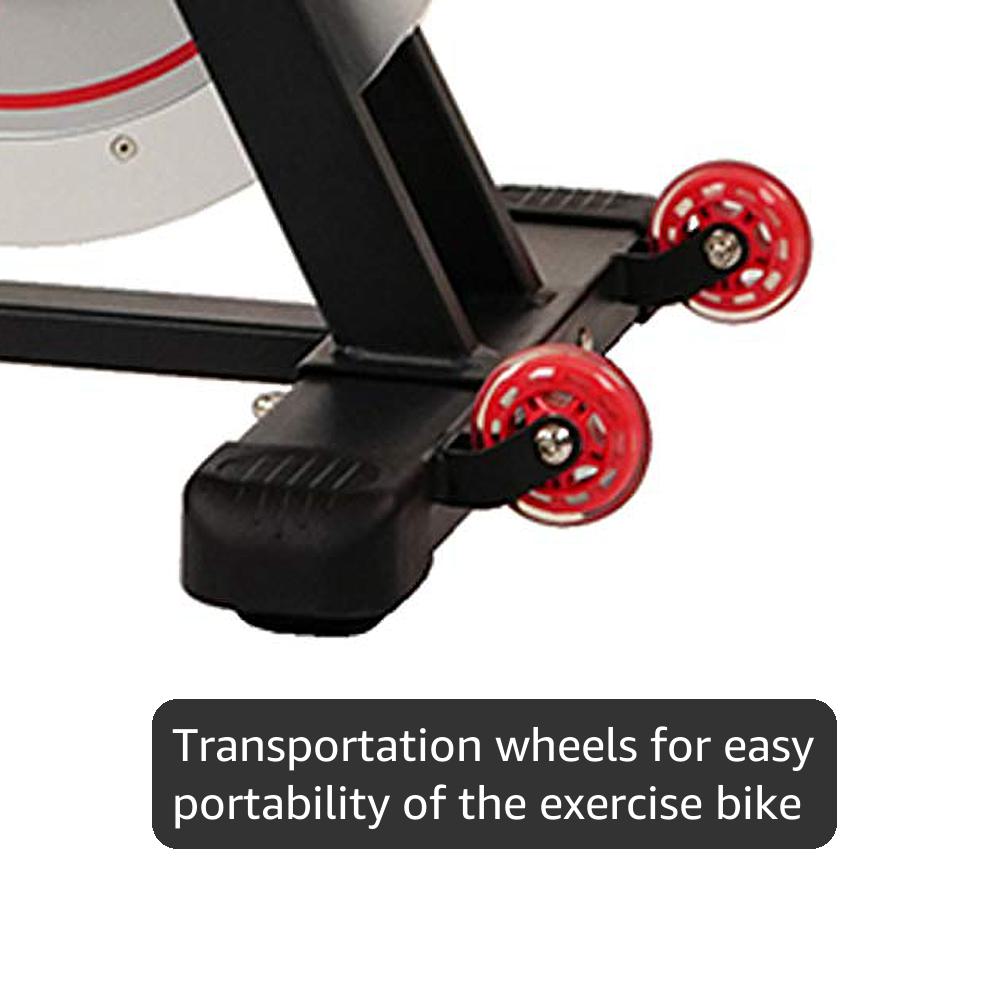 Sunny Health & Fitness Magnetic Exercise Bike, 44LB Flywheel & 300LB Weight Capacity for Intensive Home Workout, Indoor Cardio Training w/4-Way Adjustable Seat, Optional Free SunnyFit App Connection