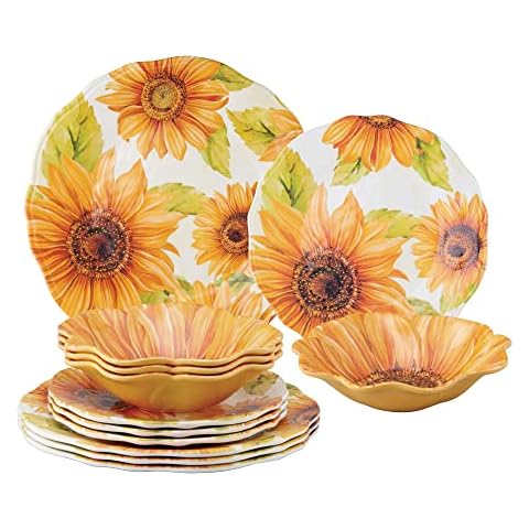 UPware 12-Piece Melamine Dinnerware Set Cover