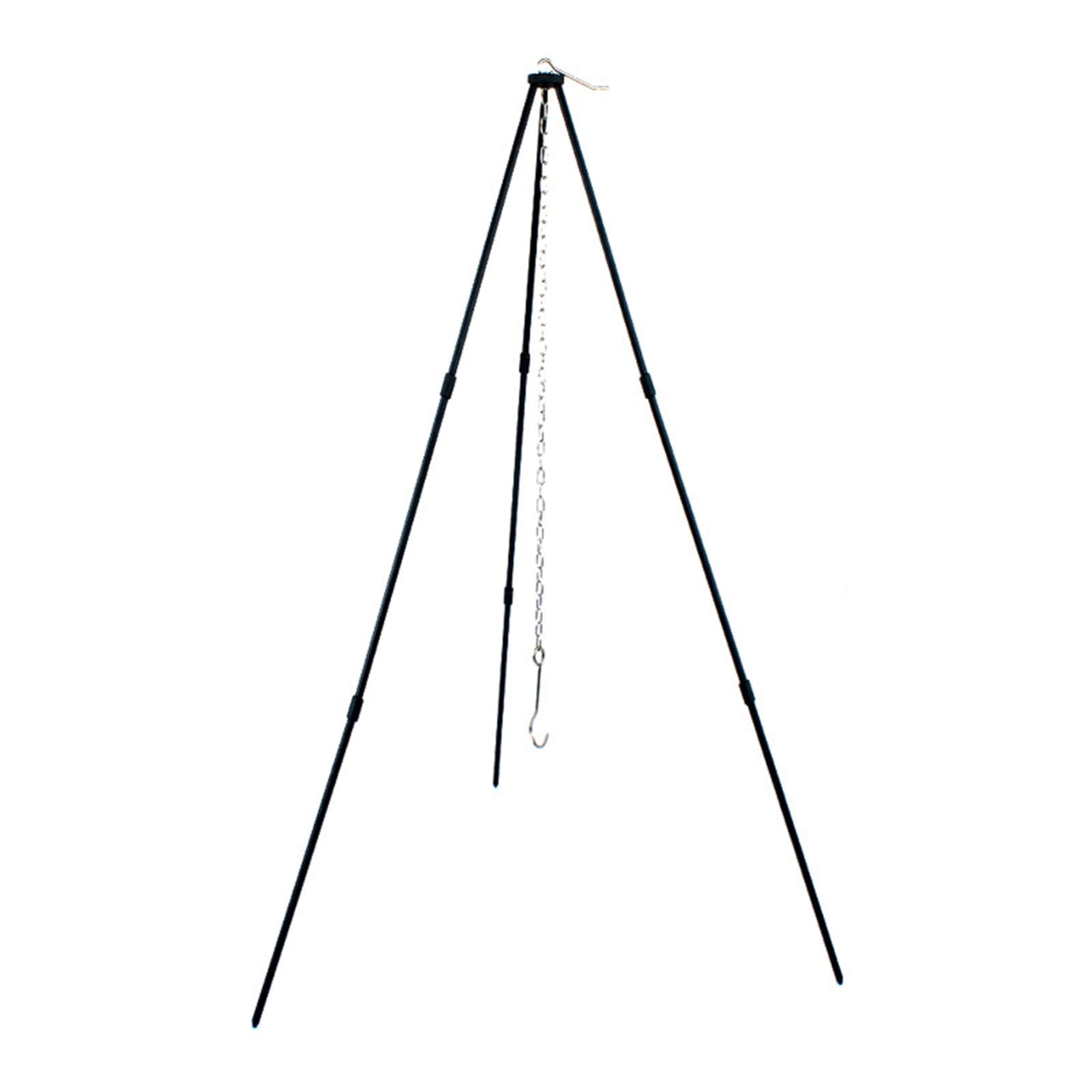 Treppiede da Cucina Pieghevole per Falò - Treppiede in Lega di Alluminio Accessori da Campeggio con Catena E Borsa per Il Trasporto - Ideale per Il Campeggio All'aperto