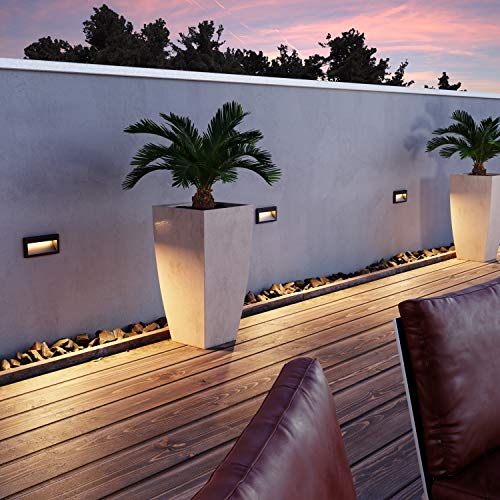 Miniatura 6 de Ledscom.De Aplique Led Nola, Downlight, Exterior, Ip54, Negro Mate, 140 X 70mm, Blanco Cálido, 4pcs.