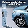 VDLPOWEREU Chargeur électrique pour voiture, 3,6 KW /15 M EV Chargeur Type 2, câble de charge électrique 6-16 A avec prise EU Schuko, borne de charge monophasé IP65 (IEC 62196-2)