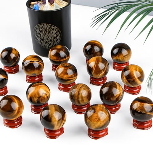 Regalo original de ojo de tigre en bola decorativa con base 7