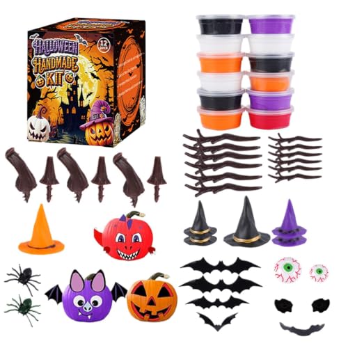 Pumpkin Clay Set For Kids Halloween Craft Play Dough Creative Toy | Colorful Clay Activity Set Inspires Imaginative Pumpkin Crea