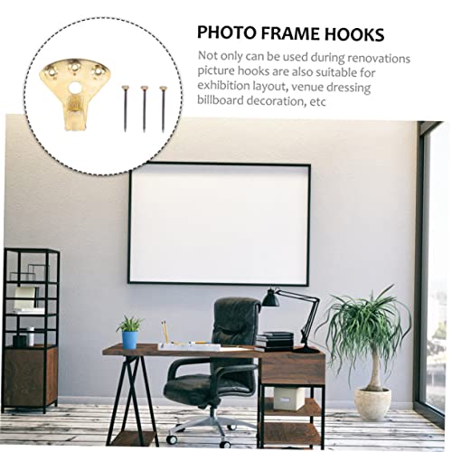 Image of Hemoton 12pcs Picture Hangers 100 lbs- Picture Hanging Nails- Picture Hanging Hooks- Hanging Hardware for Clock, Mirror, House Decoration