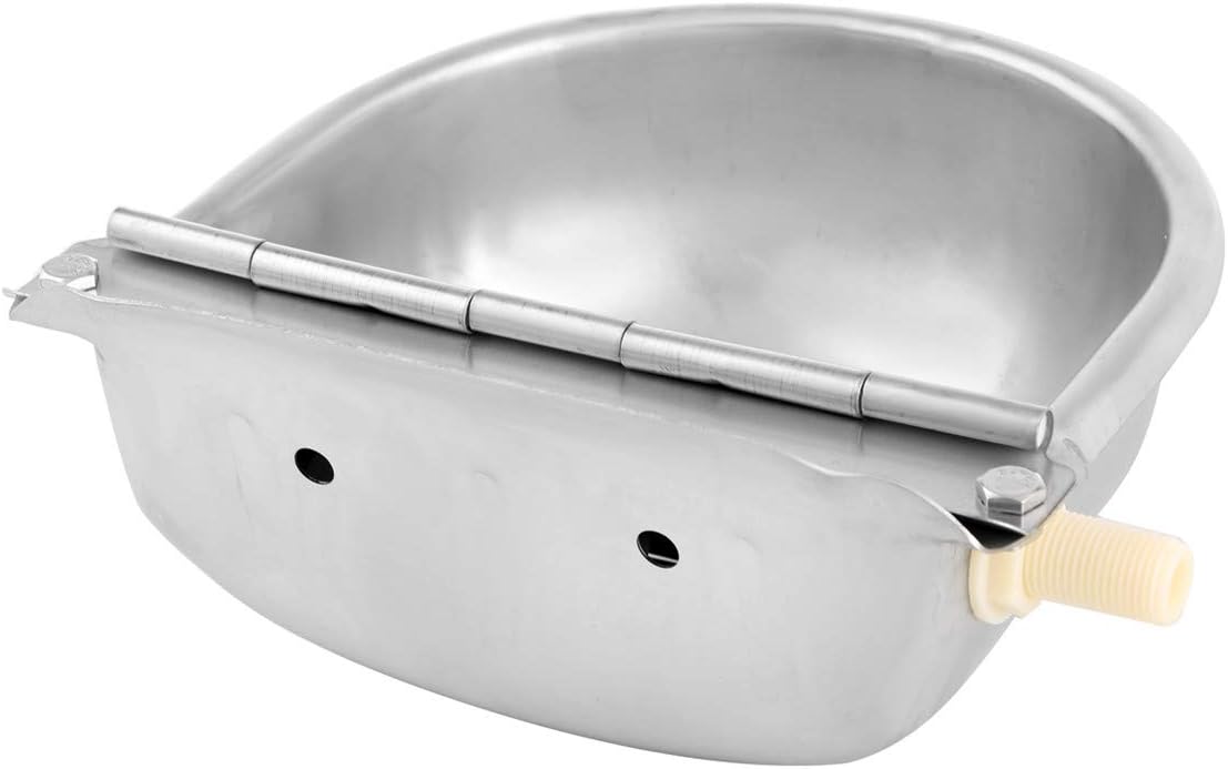NATGAI Automatic Stainless Steel Waterer Bowl with Float Valve Water Trough Farm Grade for Horse Cattle Goat Sheep Dog : Pet Supplies