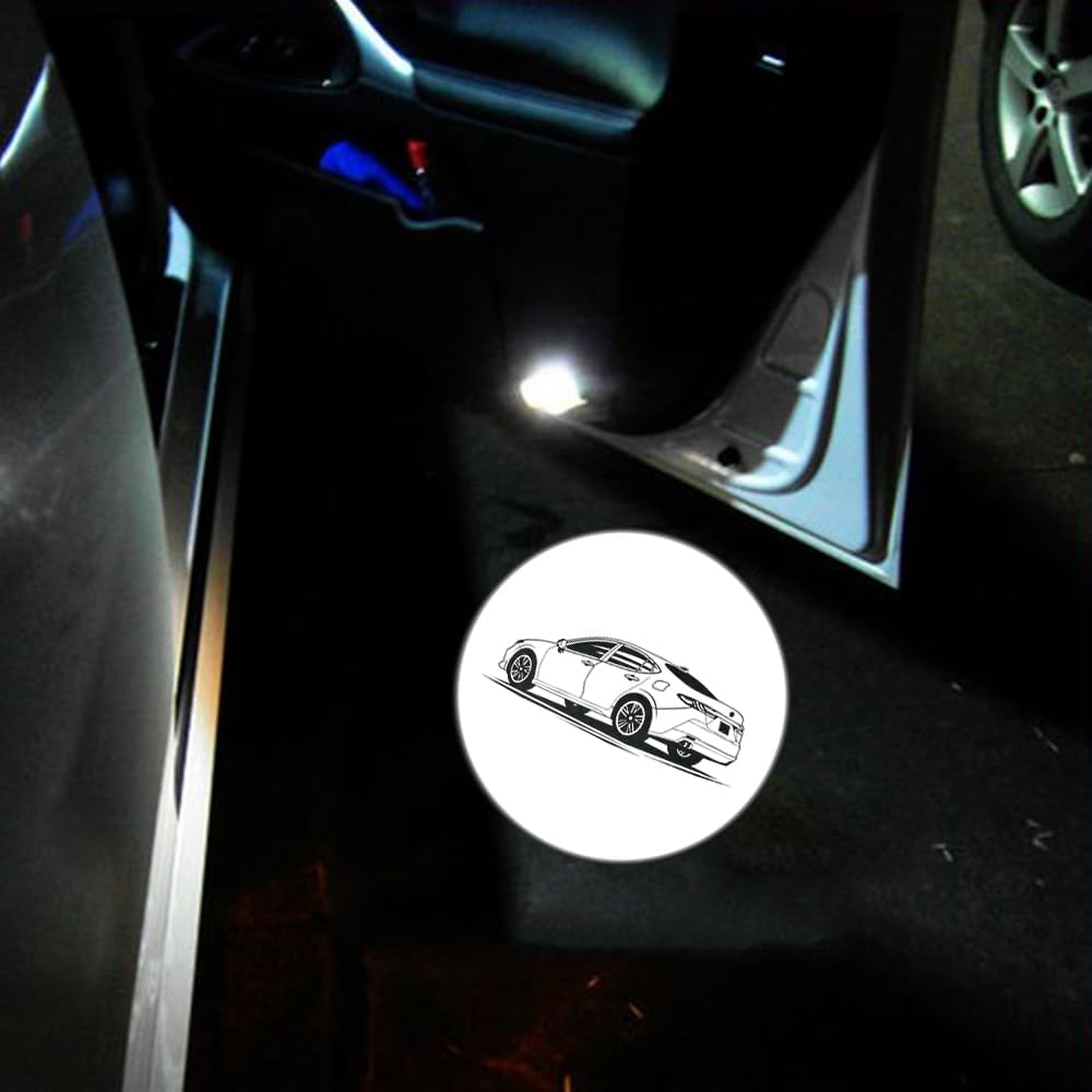 2 PCS LED Car Door Logo Lights Compatible for Camry XV80 April 2024 – Present Courtesy Projector Laser Welcome Light Puddle Lamp Easy Installation Car Accessories (2024 White)