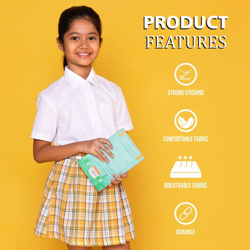 Nusyl Girl's White School Uniform Half Sleeve Shirt | Readymade Stitched Shirt for Students |School Dress for Children-NUGSHIRT0001.1_10-11Y - Image 4 thumbnail