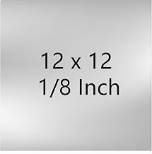 Rocaris 304 Stainless Steel Sheet, 12" X 12" X 1/8" Thickness Stainless Steel Plates Metal, 10 Gauge Metal Plates for Kichen, DIY Projects, Auto Repair, Brushed Silver Surface