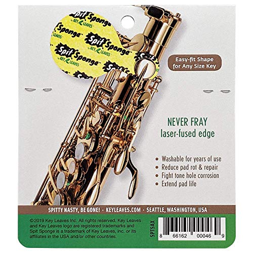 Key Leaves Saxophone Cork Grease plus Spit Sponge™ Pad Dryer for cleaner tone holes, dry pads, and preventing sticky keys - Thumbnail 5