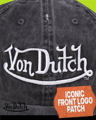 Image of Von Dutch Men & Womens Baseball Caps - Breathable Adjustable Snapback Soft Cotton Canvas Curved Brim Vintage Hat