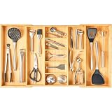 Umilife Extra Large Expandable Kitchen Drawer Organizer for Utensil and Junk, 19' Deep for Big...