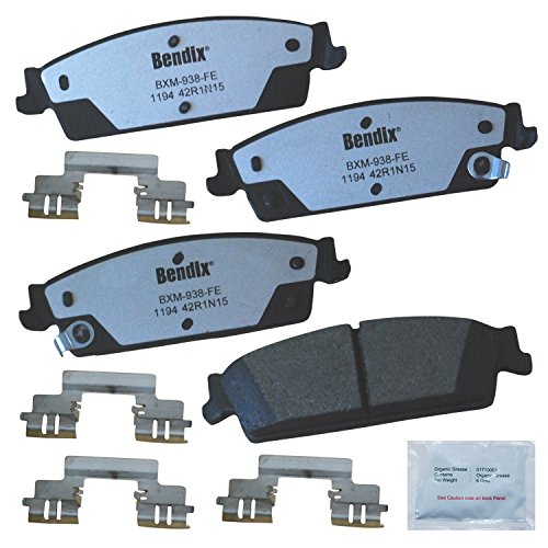 Image of Bendix Fleet Metlok MKD1194FM Semi-Metallic Rear Brake Pads for Select Models Cadillac Escalade,Escalade ESV,EXT,Chevy,Silverado 1500,Classic,Suburban,Tahoe,GMC Sierra,Sierra Yukon