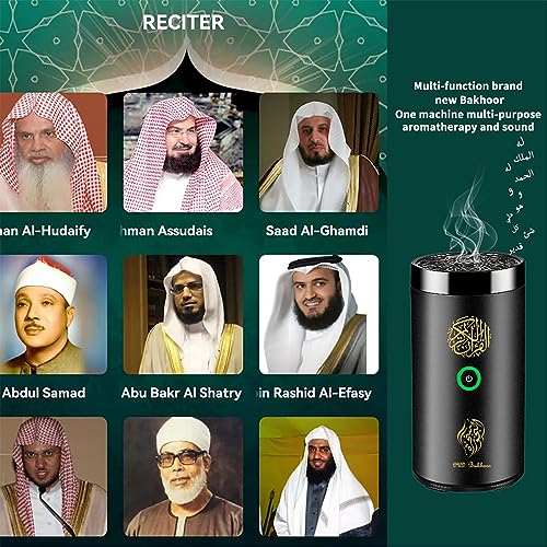 2 in 1 Elektrischer Weihrauchbrenner mit Quran Lautsprecher, Fernbedienung Bakhoor Brenner Aroma Diffusor für Auto Büro Haus Schlafzimmer Wohnzimmer Studie Spa