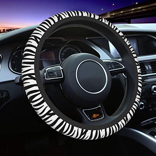 Funda para volante de coche con estampado de cebra para invierno, suave, elástica, universal, 15 pulgadas, protector de volante para mujeres, niñas, mujeres y hombres