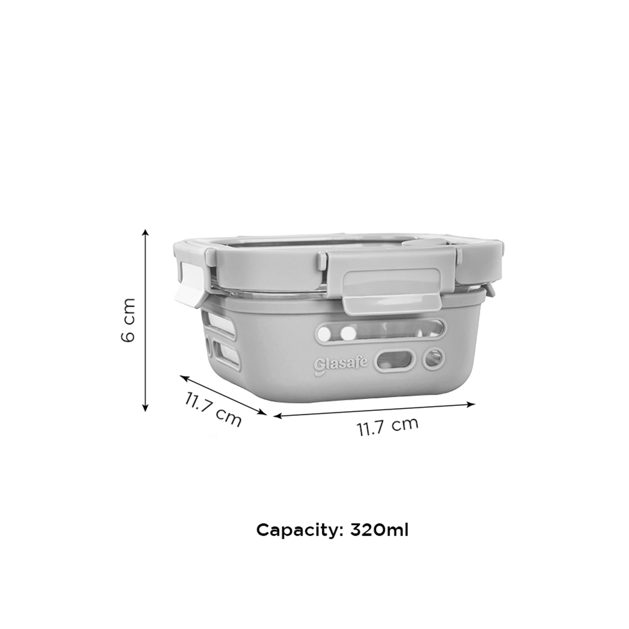 GLASAFE Glass Lunch Box - Leakproof & Microwave Safe -2