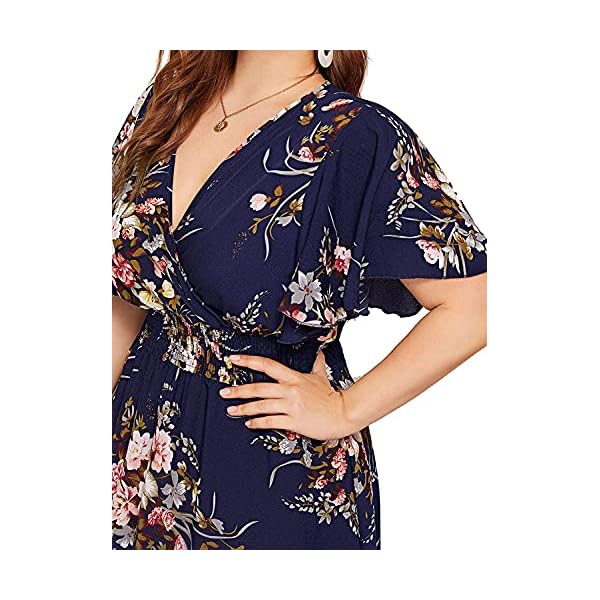 Milumia-Women-Plus-Size-Summer-Floral-Boho-High-Waist-V-Neck-Maxi-Dress Milumia Women Plus Size Summer Floral Boho High Waist V Neck Maxi Dress Blue XX-Large Plus