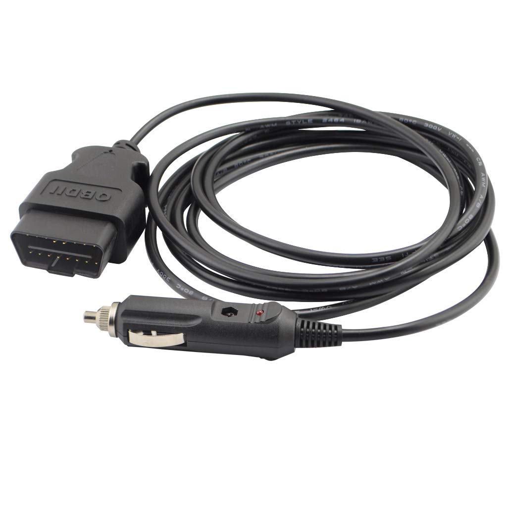 3M/10ft OBD II Vehicle ECU Emergency Power Supply Cable Memory Saver with Alligator Clip-On 12V Car Battery Cigarette Lighter Power Socket Extension Cable