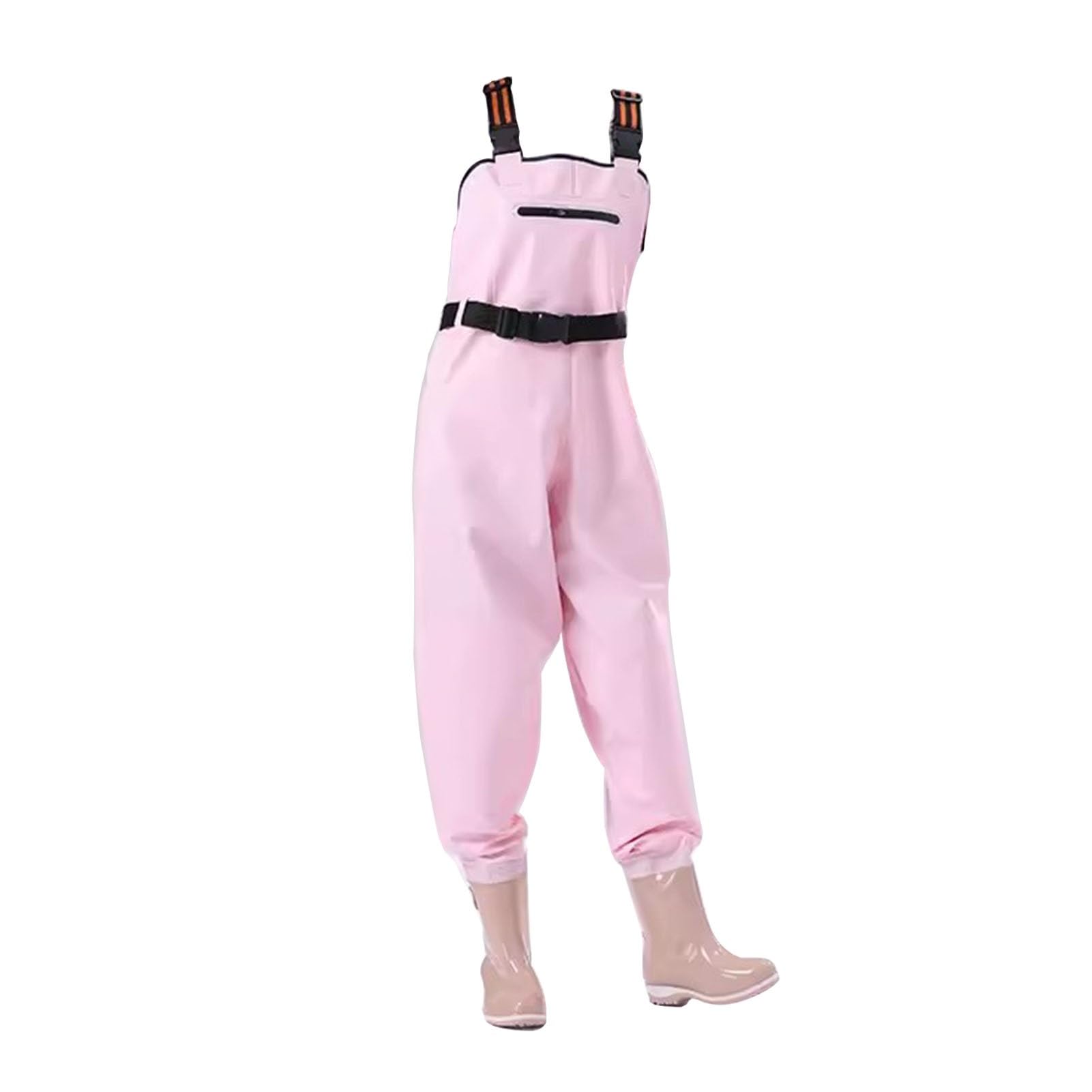 JCWGLY Hip Waders Outdoor PVC Fishing Waders For Women, Waterproof Chest Wader Pants Boots For Hunting And Wading, With Sealed Pockets(Color:Pink,Size:7 UK)