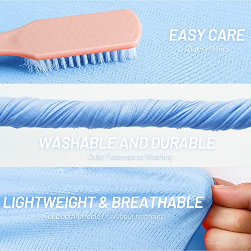 Mier Women's V-Neck Tennis Golf Polo Shirts Collarless Upf 50+ Short Sleeve Running T-Shirt Breathable Dry Fit Light Blue, Xl #TOP1