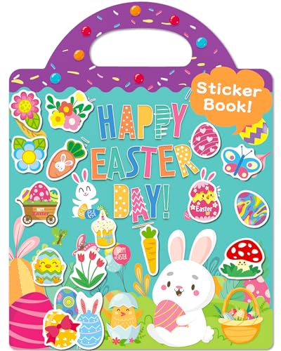 Benresive Reusable Sticker Book for Toddlers, Stickers for Kids, Toddler Travel Toys Activities Crafts Ages 3 and Up Easter Basket Stuffers Birthday Gifts - Easter