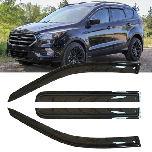 Lifeinfinity Original 4pcs Side Window Deflectors, Outside Mount Tape-On Rain Guards Shade Set, Good Looking Side Window Visors Compatible with 2013-2019 Ford Escape |94383|