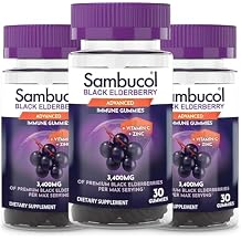 Sambucol Black Elderberry Gummies - Elderberry with Zinc and Vitamin C for Adults, Sambucus Elderberry Gummies, Immune Support Gummies - 30 Count, 3 Pack