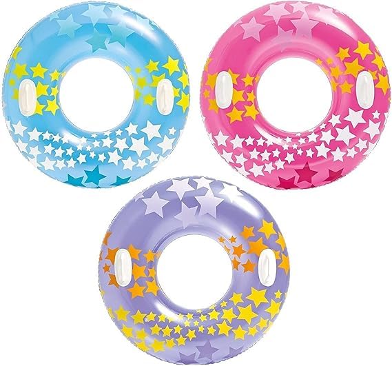 Image of Inflatable Swimming Rings Floater for Summer Fun | Water Safety Round Swim Tube for Kids 9+ & Adult|Anti-flip Pool Float for Party, Lake, Beach| Lightweight Floating Lounge- Pack of 1