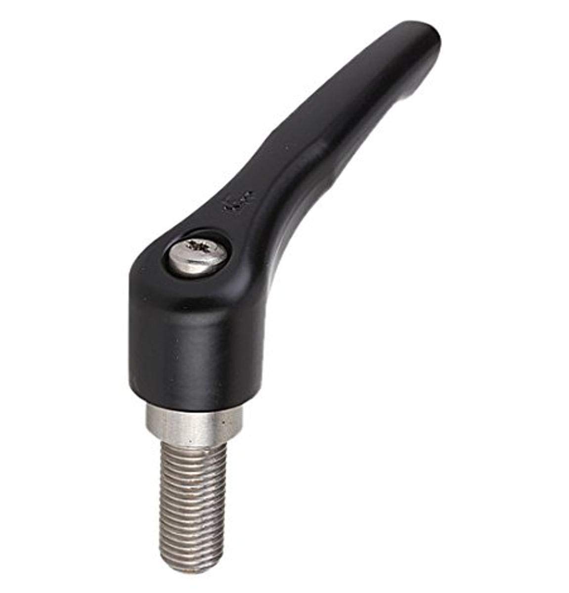 Kipp 06461-3A41X40 Zinc Adjustable Handle with 3/8-16 External Thread, Modern Design Style, Stainless Steel Components, Inch, Black Satin Powder-Coated Finish, Size 3, 40 mm Screw Length