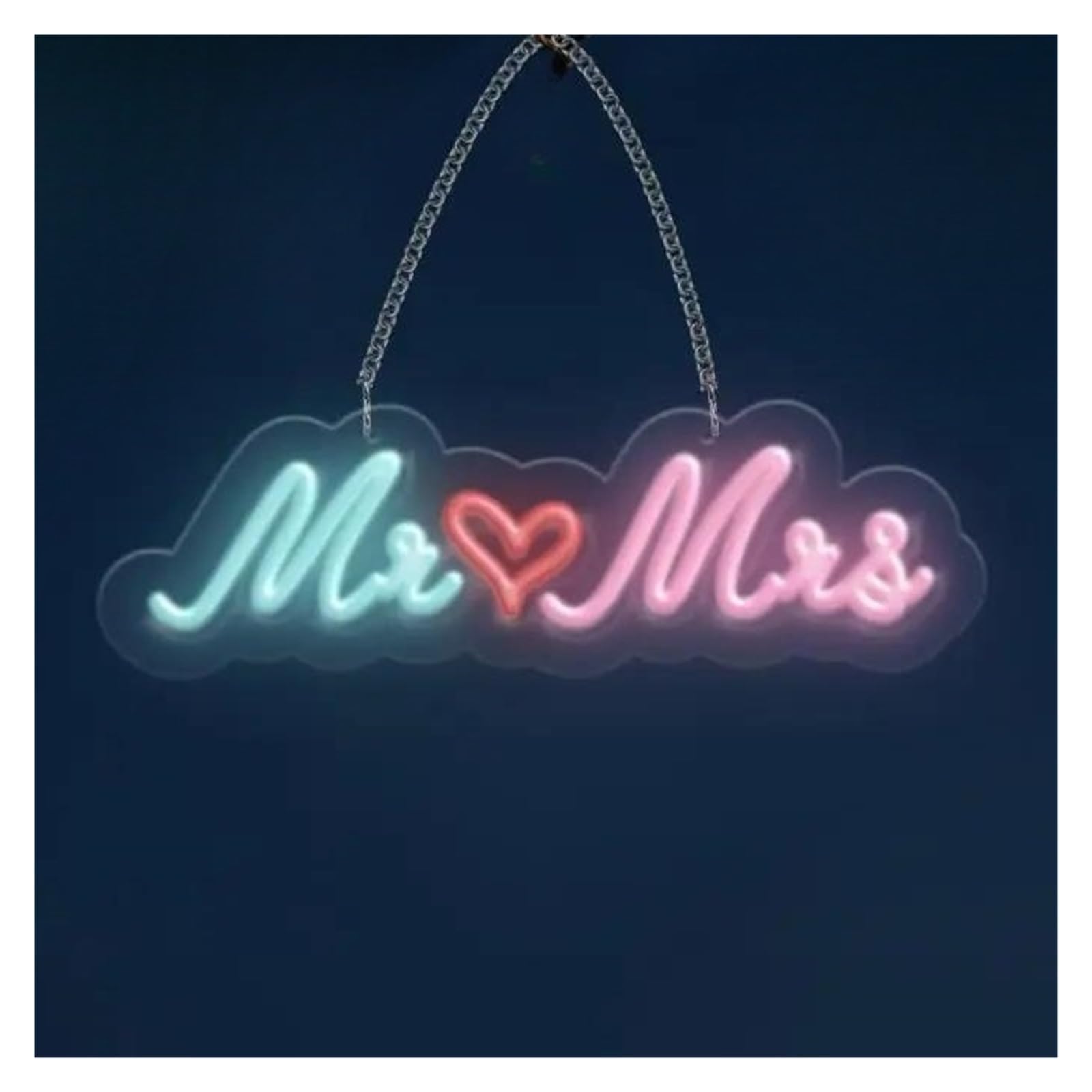 LEMST Sign Lamp Mr Mrs Neon Sign Night Light Dimmable for Bedroom Bar Club Hotel Birthday Wedding Party Art Decor 26.25cmx5.48cm
