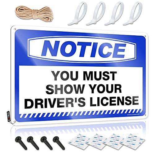 FLEZONITE �t�@�j�[�K���[�W�o�[�T�C�� ���m�点 You Must Show Your Driver'S License �u���L�Ŕ� �t�@�j�[���^�� �T�C�� �o�[ �A�N�Z�T���[ �j���p ���A(30X40cm)