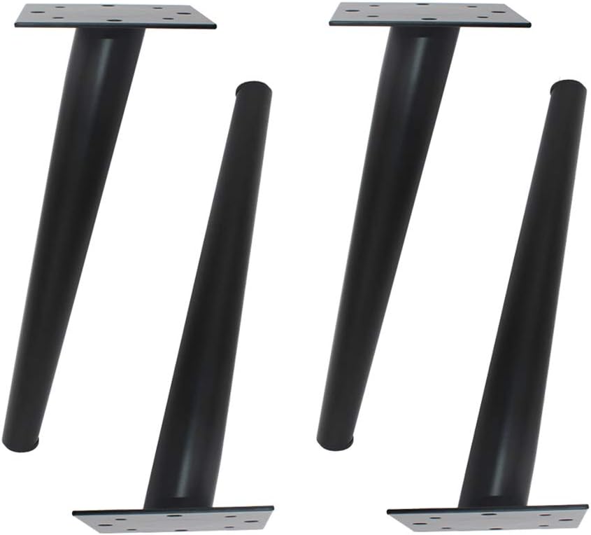 Furniture legs Metal Iron, Adjustable Inclined Tube Sofa Legs, Hardware Support feet, Coffee Table, Cabinet Legs 9.8in-13.7in Optional Black